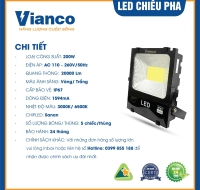 Đèn pha Led 200W Vianco