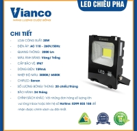 Đèn pha Led 20W Vianco