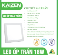 Đèn LED Ốp Trần Kaizen Vuông 18W - N1KZ