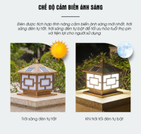 [40x45x40cm] Đèn Trụ Cổng Năng Lượng Mặt Trời TP Solar TPZ-06 Hình Ngôi Nhà Mái Chóp