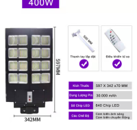 (400W) Đèn Đường Liền Thể Năng Lượng Mặt Trời TP Solar TP-D400 Tối ưu góc chiếu sáng