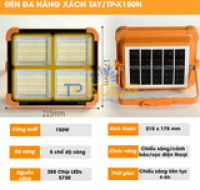 Đèn Đa Năng Xách Tay Năng Lượng Mặt Trời TP Solar TP-X150N Bản Nâng cấp mới nhất 2023