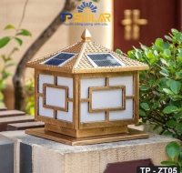 30x28x34cm] Đèn Trụ Cổng Năng Lượng Mặt Trời TP Solar TPZ-05 Hình Ngôi Nhà Mái Chóp