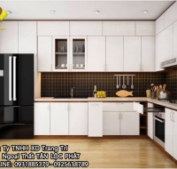 Tủ Bếp Hiện Đại Gỗ Acrylic - MDF Trắng Cao Cấp 