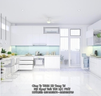 Tủ Bếp Hiện Đại Gỗ Acrylic - MDF Trắng Cao Cấp 