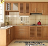 Tủ Bếp Hiện Đại Gỗ Acrylic - MDF Vân Gỗ Cao Cấp 