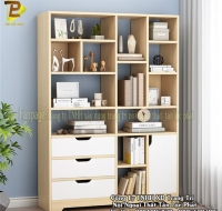 Tủ Kệ Sách Đứng MDF Kháng Ẩm Vân Gỗ Cao Cấp