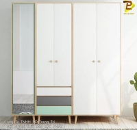 Tủ Quần Áo MDF Màu Trắng Cao Cấp