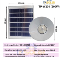 200W] Đèn Thả Hình Loa Năng Lượng Mặt Trời TP Solar TP-W200 Cổ Điển 3 Màu