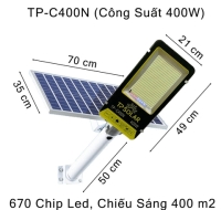 [400W] Đèn Bàn Chải Năng Lượng Mặt Trời TP Solar TP-C400N