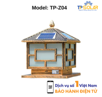 [25x22.5x31cm] Đèn Trụ Cổng Năng Lượng Mặt Trời TP Solar TPZ-04 Hình Ngôi Nhà Mái Chóp