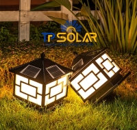 [25x22.5x31cm] Đèn Trụ Cổng Năng Lượng Mặt Trời TP Solar TPZ-04 Hình Ngôi Nhà Mái Chóp