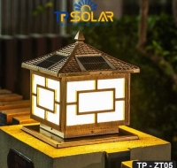 30x28x34cm] Đèn Trụ Cổng Năng Lượng Mặt Trời TP Solar TPZ-05 Hình Ngôi Nhà Mái Chóp