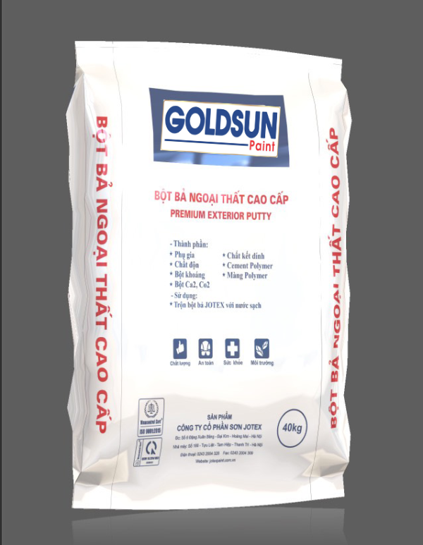 BỘT BẢ NGOẠI THẤT CAO CẤP GOLDSUN  EXTERIOR BAO 40Kg