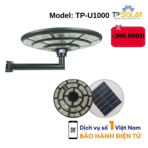 [1000W] Đèn UFO Năng Lượng Mặt Trời TP Solar TP-U1000 Chiếu Sáng 360 Độ