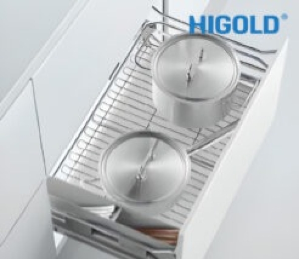 Rổ xoong nồi ray giảm chấn bắt mặt hộc inox 304 303431 600MM – HIGOLD