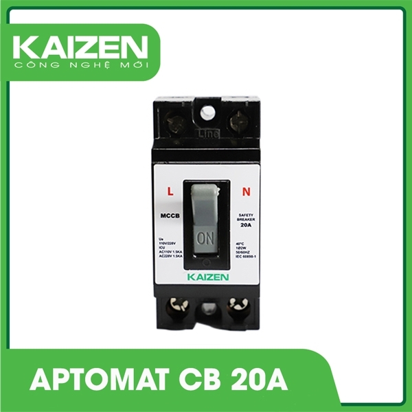 Aptomat CB 20A đen Kaizen - AP40Z