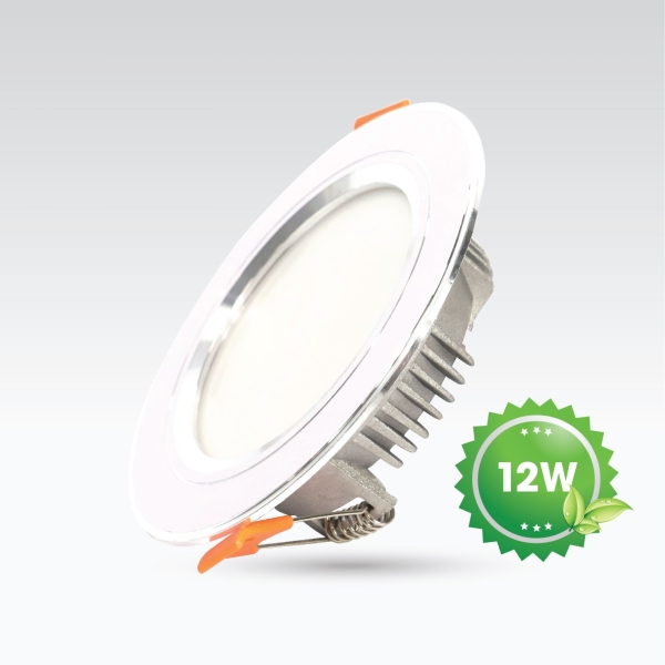 Downlight Đèn Led Downlight 12W Đế Đúc Viền Trắng Đổi Màu Vianco