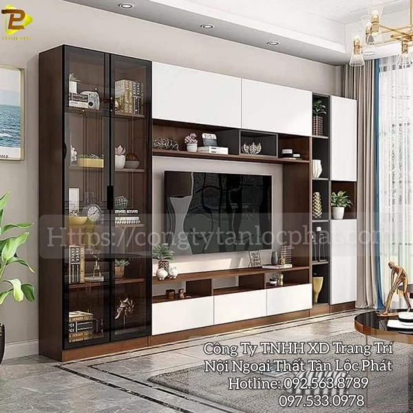 Vách ngăn trang trí hiện đại 001 gỗ tự nhiên, gỗ công nghiệp MDF