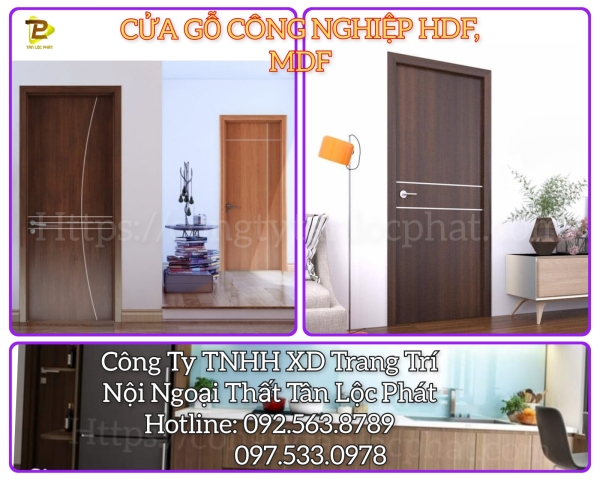 Cửa Gỗ Công Nghiệp HDF, MDF 01 Cao Cấp Hiện Đại