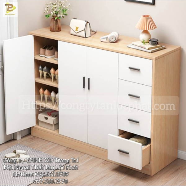 Tủ Giày Dép Gỗ Công Nghiệp MDF Kháng Ẩm 011 Hiện Đại Cao Cấp