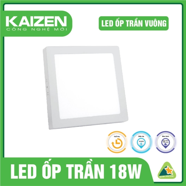 Đèn LED Ốp Trần Kaizen Vuông 18W - N1KZ