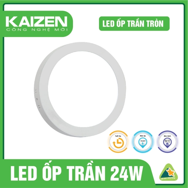 Đèn LED Ốp Trần Kaizen Tròn 24W - N4KZ