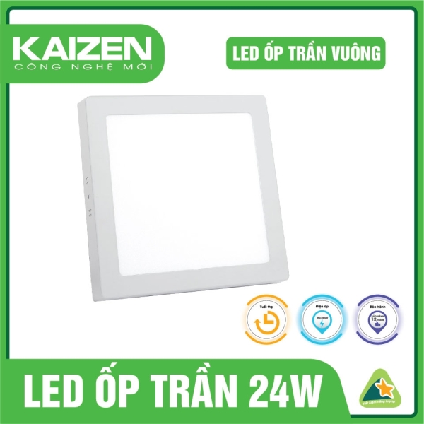 Đèn LED Ốp Trần Kaizen Vuông 24W - N3KZ