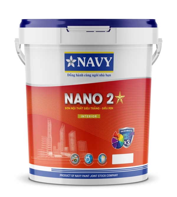 Navy – Nano 2* Sơn nội thất cao cấp siêu trắng siêu mịn THÙNG  23Kg  