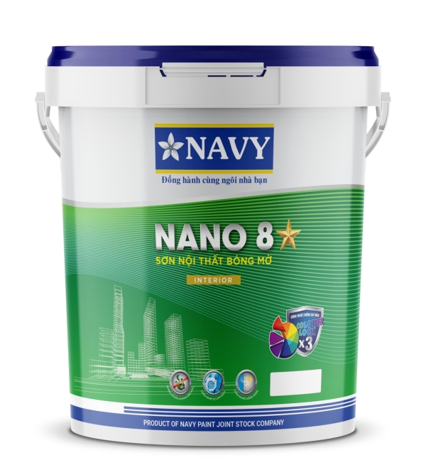 Navy-Nano 8* Sơn nội thất cao cấp bóng mờ  THÙNG  20.8Kg  