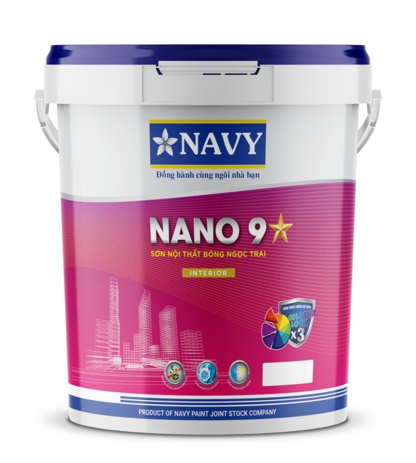 Navy – Nano 9* Sơn nội thất cao cấp bóng ngọc trai THÙNG  19.6Kg  