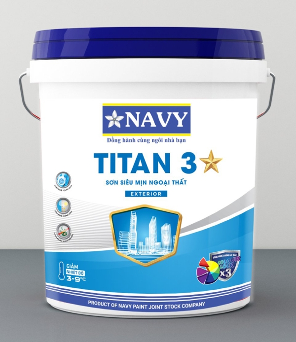 Navy – Titan 3* Sơn siêu mịn ngoại thất THÙNG 21Kg  