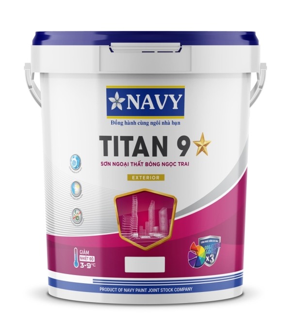 Navy – Titan 9* Sơn ngoại thất cao cấp bóng ngọc trai  THÙNG 19.5Kg