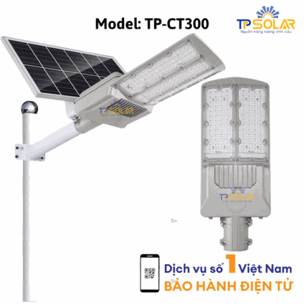 300W] Đèn Bàn Chải Vát 2 Mặt Năng Lượng Mặt Trời TP-CT300