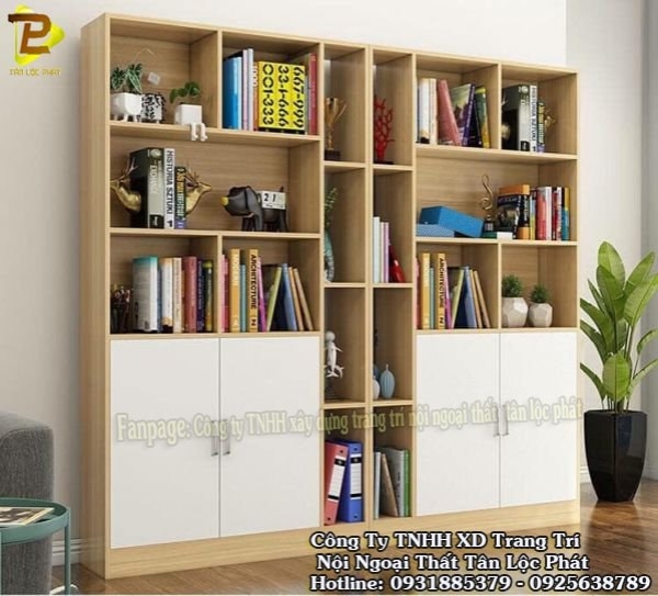 Tủ Kệ Sách Đứng MDF Kháng Ẩm Vân Gỗ Cao Cấp