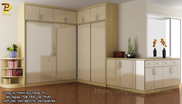 Tủ Quần Áo MDF Phối Vân Gỗ Cao Cấp