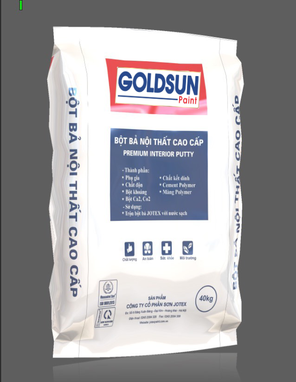 BỘT BẢ NỘI THẤT CAO CẤP GOLDSUN INTERIOR BAO 40Kg