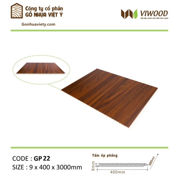  Tấm Ốp Phẳng GP 22 Size 9 x 400 x 3000 mm