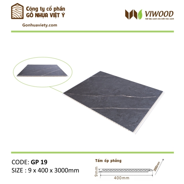  Tấm Ốp Phẳng GP 19 Size 9 x 400 x 3000 mm