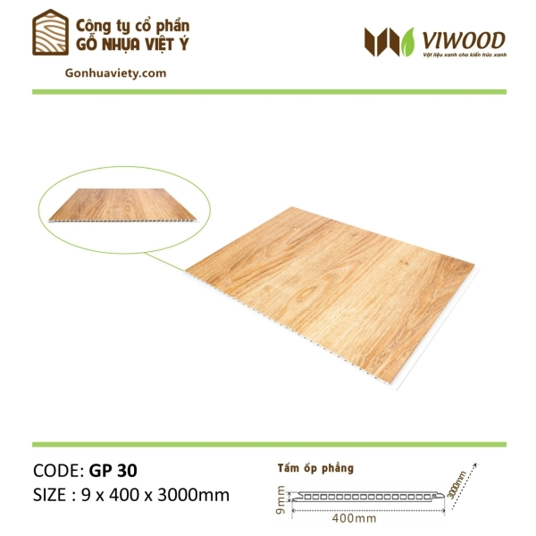  Tấm Ốp Phẳng GP 30 Size 9 x 400 x 3000 mm 