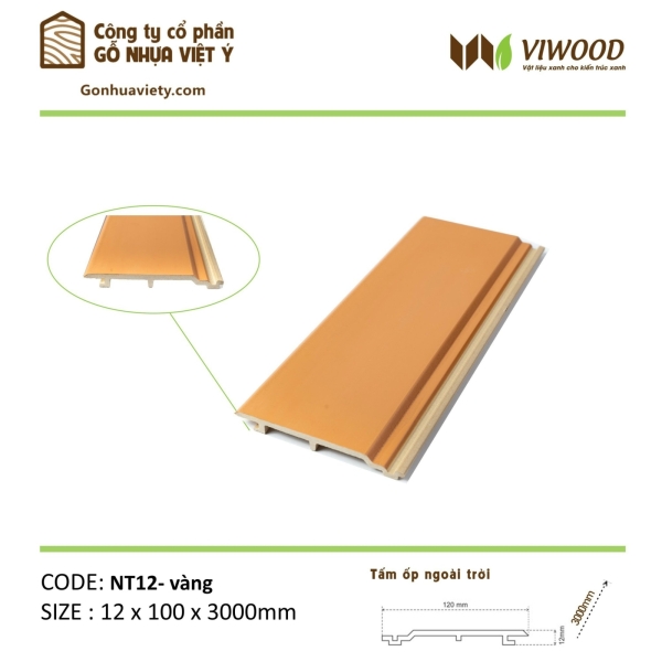 Mã Ngoài Trời NT 12- Vàng Size 12 x 100 x 3000 mm