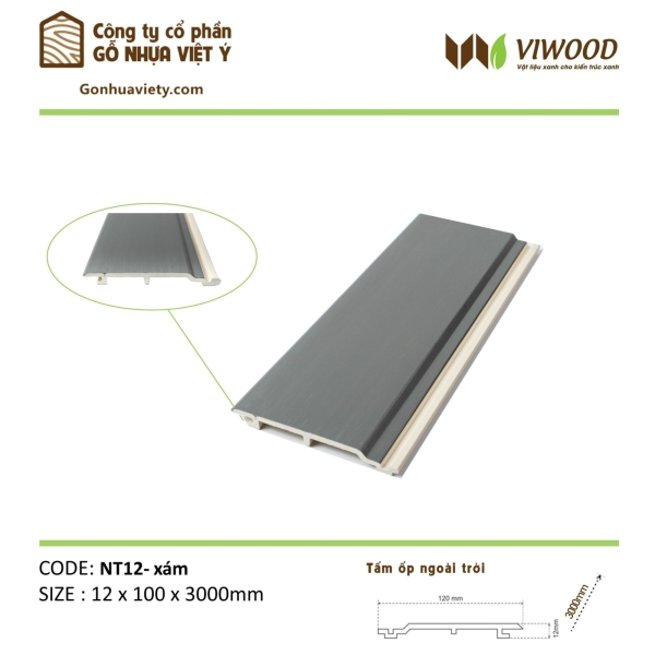 Mã Ngoài Trời NT 12- Mau Xám Size 12 x 100 x 3000 mm